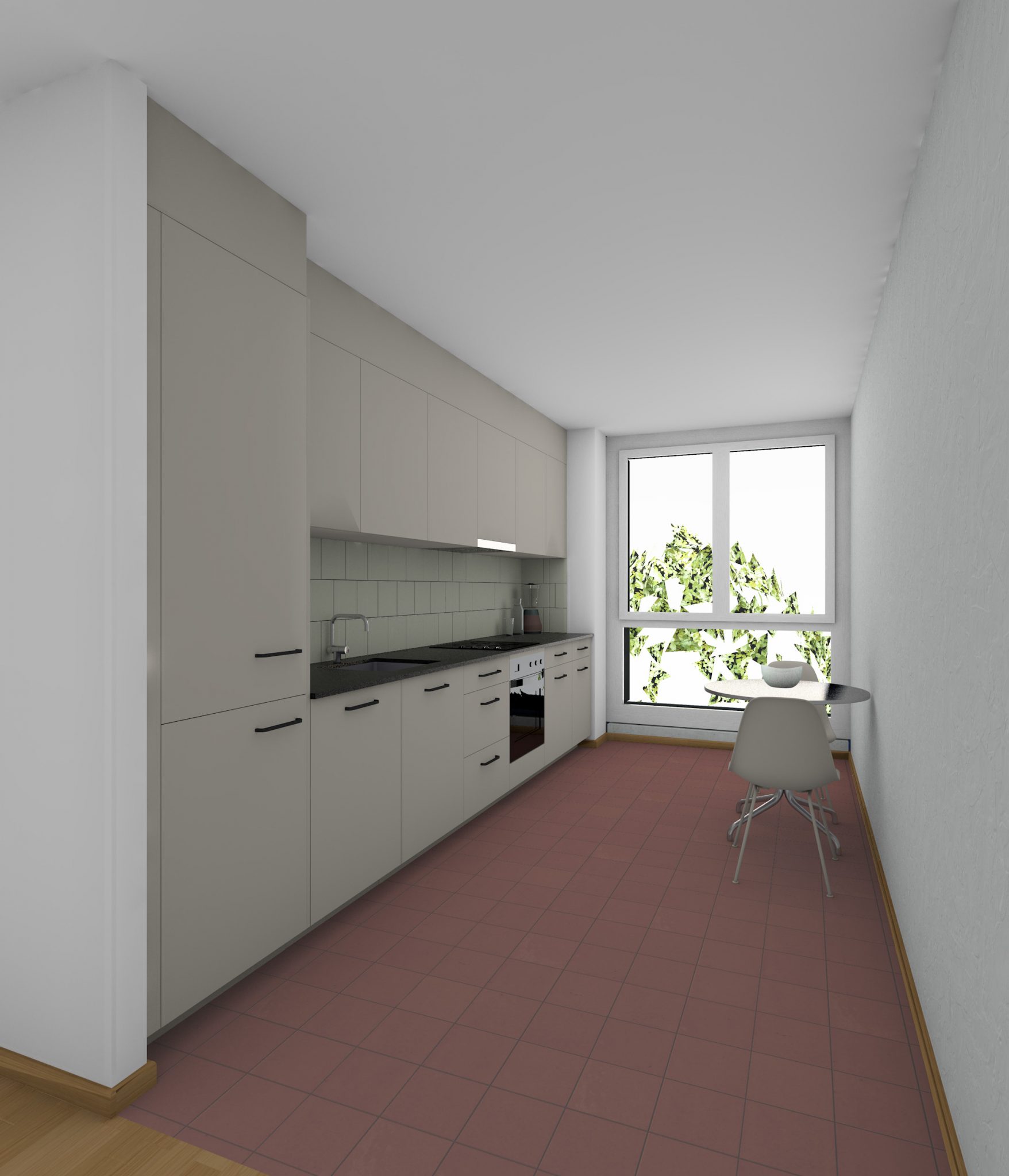 1719 Cuisine 1 NR_P-T noir_E-M argile 2_poignées noires