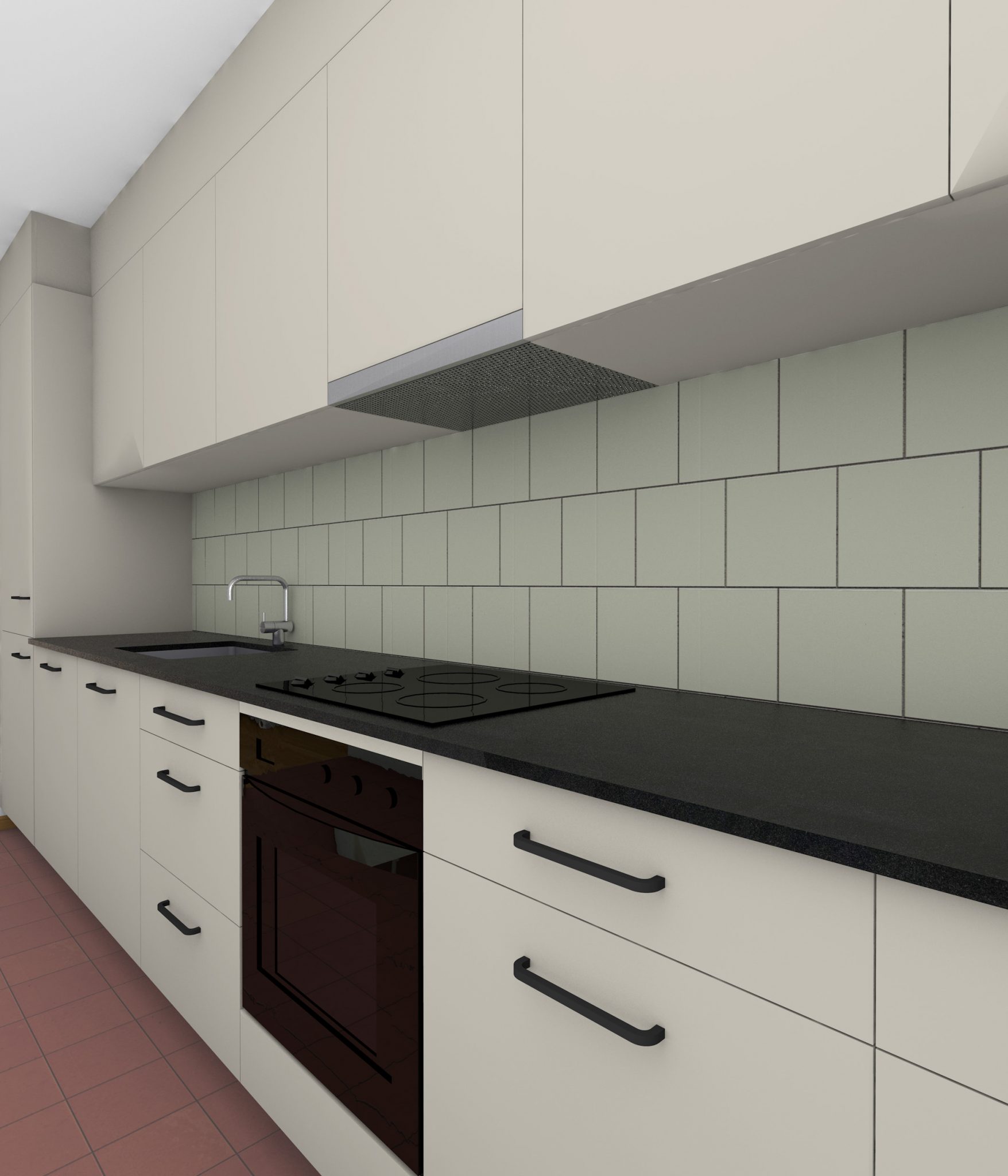 1719 Cuisine 3 NR_P-T noir_E-M argile 1_poignées noires